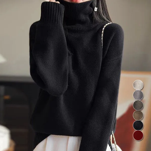 【全6色】ニットセータープルオーバー無地ハイネック |  今だけ超お得