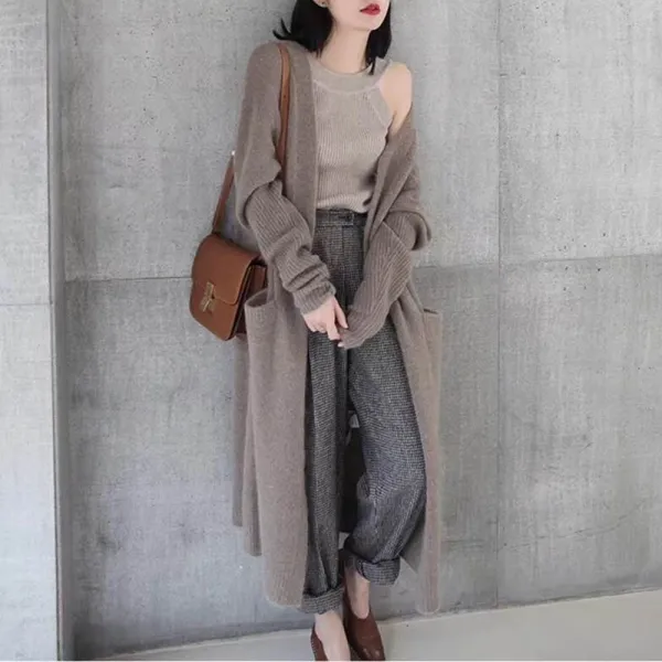 ファッションラウンドネック長袖無地｜柔らかくて優しい印象カーディガン