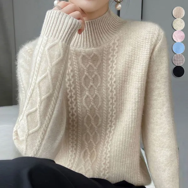 【全6色】ニットセータープルオーバー長袖無地ハーフネック | 早い者勝ち