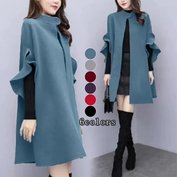 【全6色】コート無地ビックシルエット長袖クローズドバック｜ シンプル