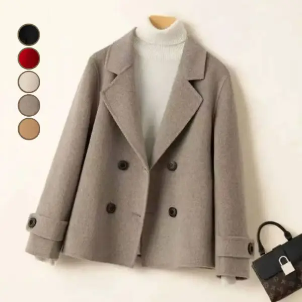 【全5色】コート無地ダブルブレスト長袖｜大人のお洒落をキャッチ