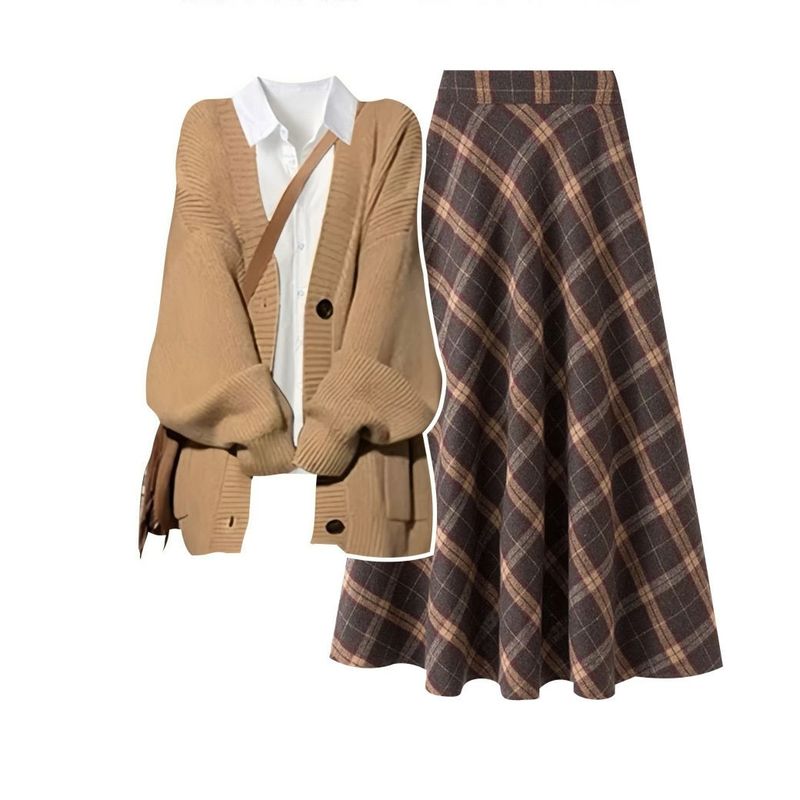 カーディガン+スカート【2点セット】