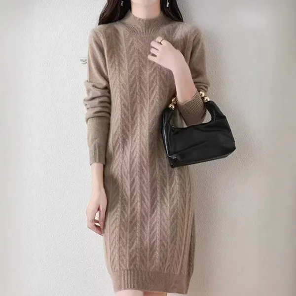 ニット  ニット / セーター  ロング  タートルネック  普通  気質  インナー  新作  おしゃれ / ファッション  2025  レディース  ミディ丈 / ミディアム丈  ハイネック