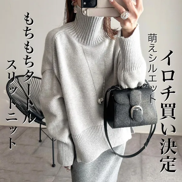 シンプル  ニット / セーター  スリット  気質  新作  2025  レディース