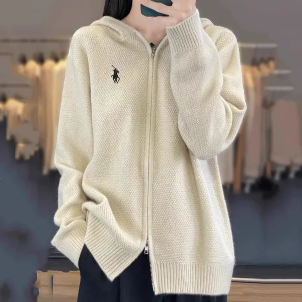 「今 着たい」 フード付き 長袖 ファスナー 無地 クローズドバック ファッション カーディガン