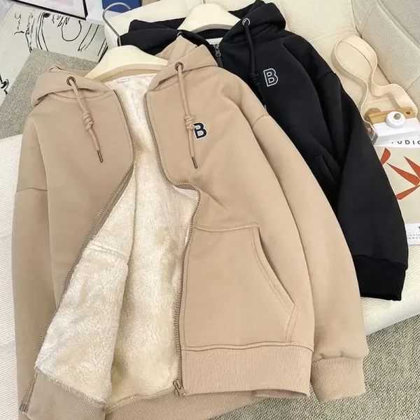 人気商品再入荷 アルファベット フード付き 長袖 ファスナー ポケット付き カジュアル パーカー カーディガン