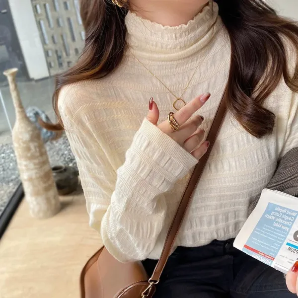 「奇跡の再販」 無地 ハーフネック 長袖 プルオーバー ニット ファッション ニットセーター