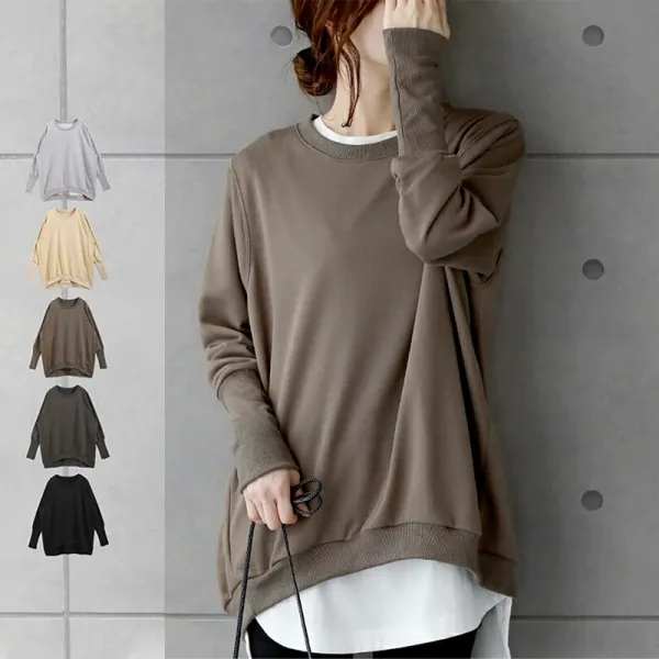 パーカー  コットン  ゆったり  クルーネック  日本風  レディース