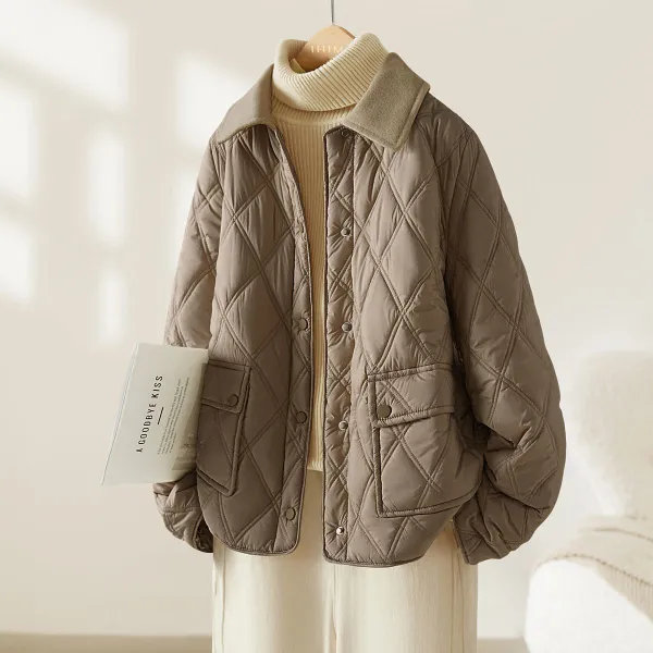 【全3色】中綿コート長袖ボタンボタン無地折り襟|買わなきゃ損