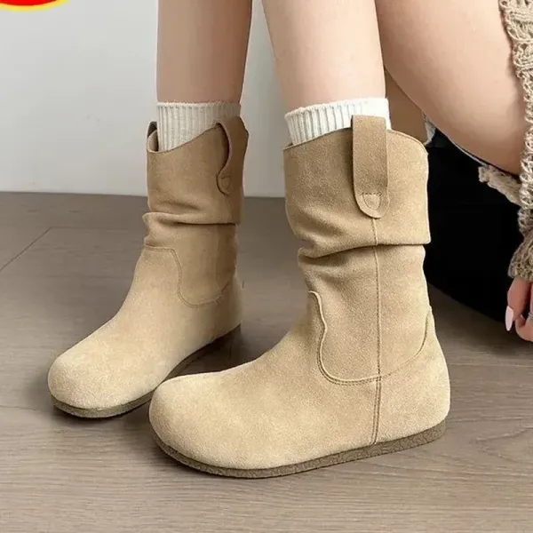 ブーツ丸トゥスエード｜履き心地抜群