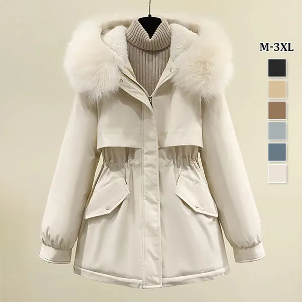 【全6色】中綿コート防寒ジッパーフード付き体型をカバー | 早い者勝ち