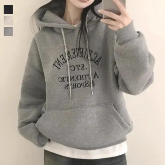 【全3色】パーカージャージプルオーバーフード付きプリント長袖アルファベット | 着回し力抜群の万能アイテム