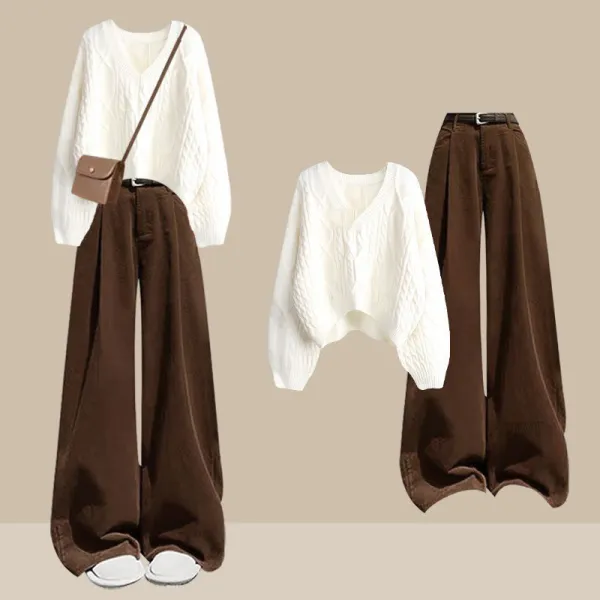 No.1人気商品今季大注目存在感抜群韓国系トップス+パンツセットアップ