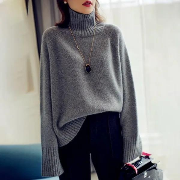 絶対欲しい人気を独占中♡シンプルハイネック無地セーター