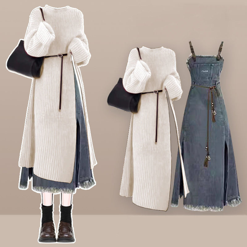 アイボリー/セーター/単品（ベルト付き）