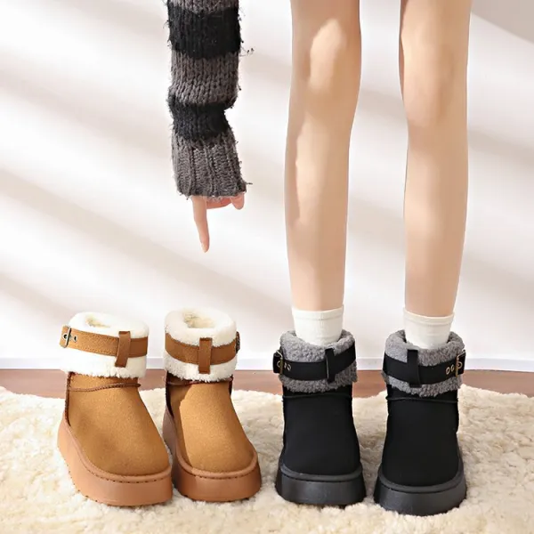 快適な履き心地 ソフト 暖かい 厚底 秋冬 レトロ 切り替え レディース 滑りとめ ショート丈ブーツ