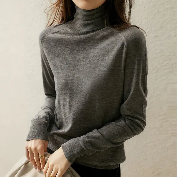 新作入荷 ハーフネック コーディネート自在 無地 長袖 着痩せ効果 ファッション ニットセーター