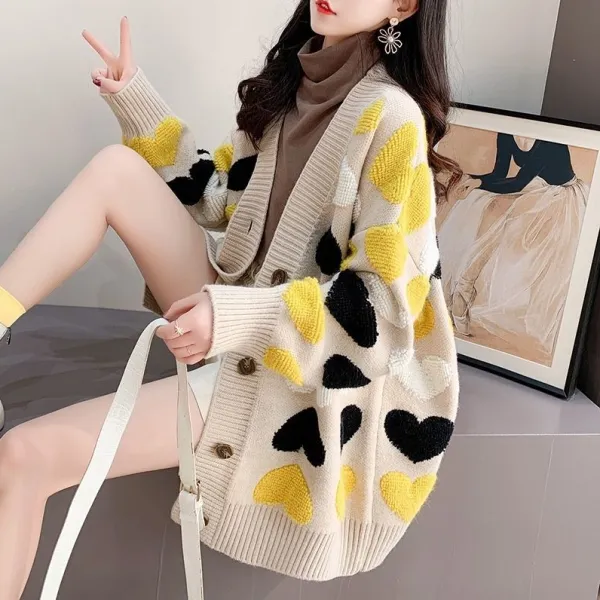 【全4色】カーディガンニット切り替え｜防寒体型カバー