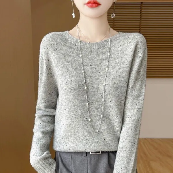 【全6色】ニットセーター無地長袖ラウンドネック | 売り切れ必至