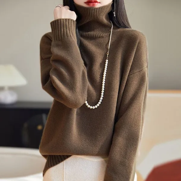 【全6色】ニットセータープルオーバーオフタートルネック長袖無地 | 毎日モテ続けちゃう！