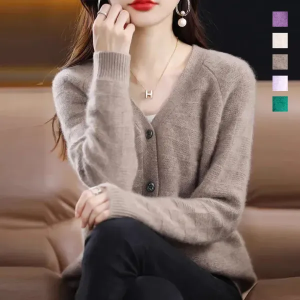 【全5色】カーディガンニット無地長袖Vネックボタン | 早い者勝ちです!