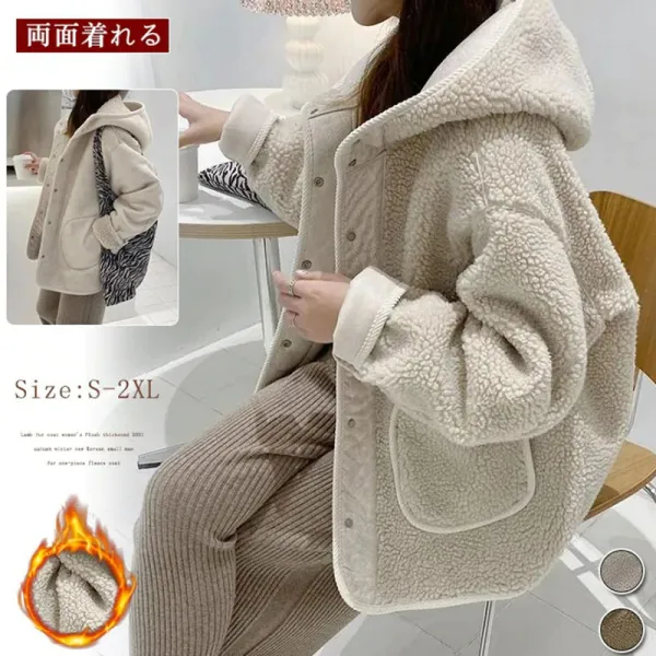 人気上昇中シンプルカジュアルシングルブレストフード付きポケット付き綿ジャケット