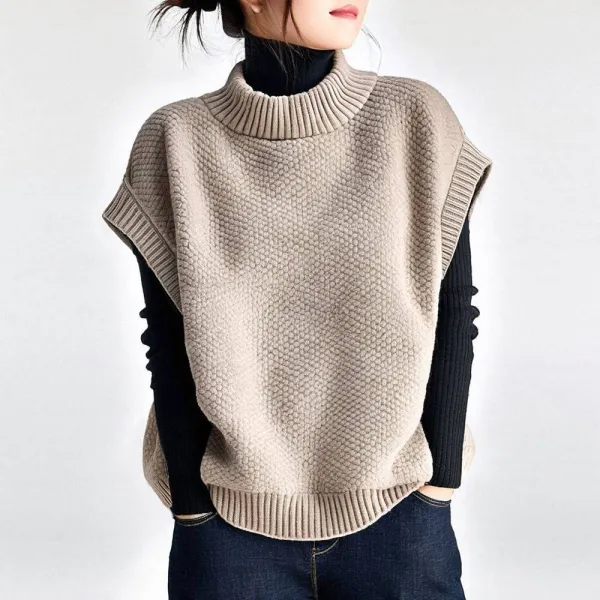 新品殺到 ナチュラル プルオーバー 秋冬 ハイネック 無地 ニットセーター