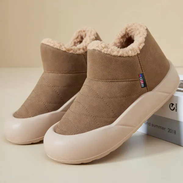 新作登場プラットフォームショートプラッシュ暖かい丸トゥムートンブーツ
