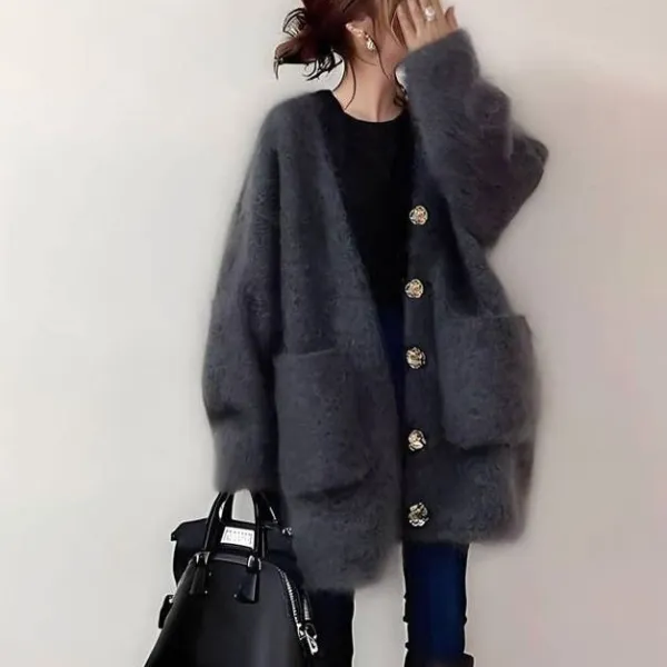 売り切れ必至 ニット 無地 ボタン 長袖 ポケット付き カジュアル カーディガン