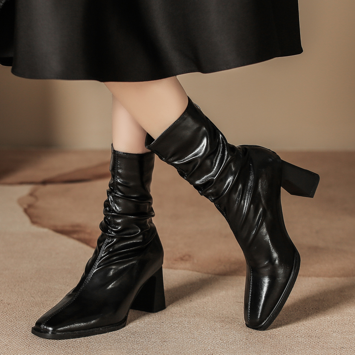 ブラック 裏起毛