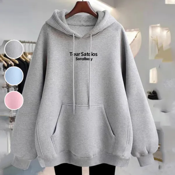 【全3色】パーカー/ジャージ長袖フード付き裏起毛｜体型カバー防寒