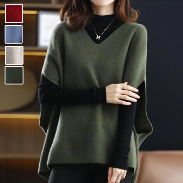 『今売れてます!』 プルオーバー 休日 無地 ノースリーブ Vネック ファッション ニットセーター