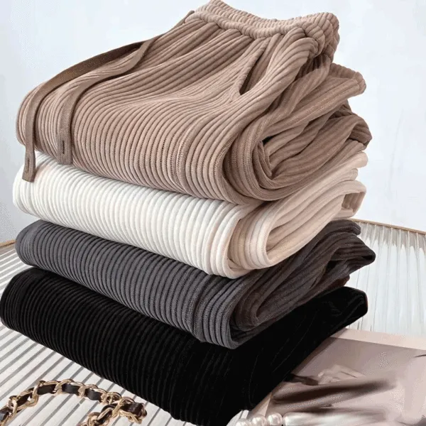 シンプルポケット付き無地ファッション切り替えボウタイイージーパンツ