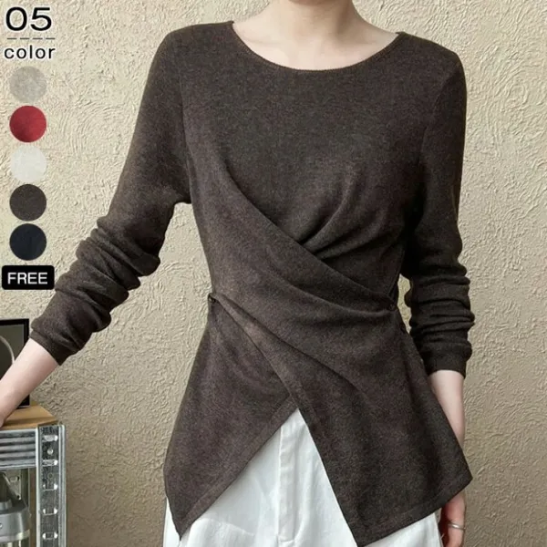 腰にケーブル仕様でおしゃれ度UP！薄手で重ね着も楽々 伸縮性も抜群で動きやすい！