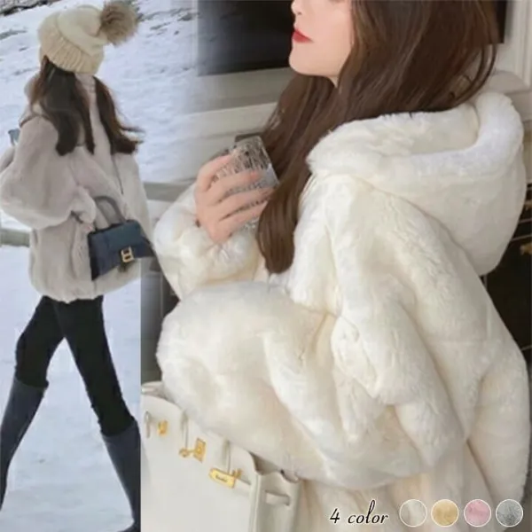 2タイプ ラビットエコファーコート ふわふわ 暖かさと防寒性も叶える大活躍の一枚