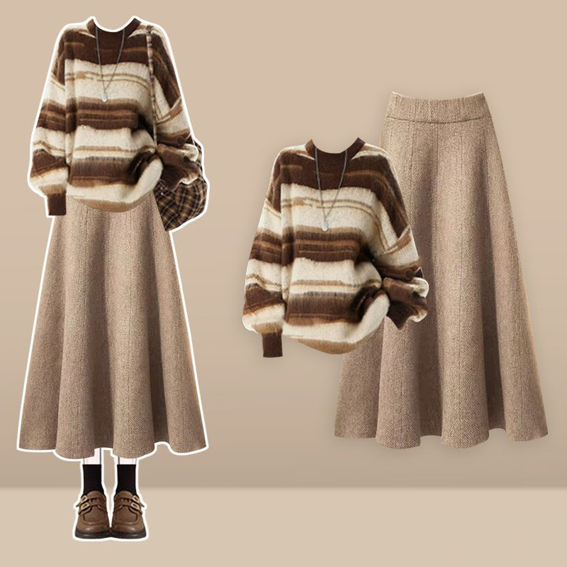 セーター+コーヒースカート/2点セット