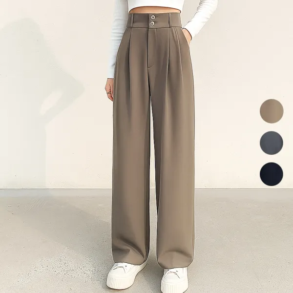 ギャザー ハイウエスト ロング丈 着痩せ効果 コンサバ ファッション 脚長効果 カジュアルパンツ