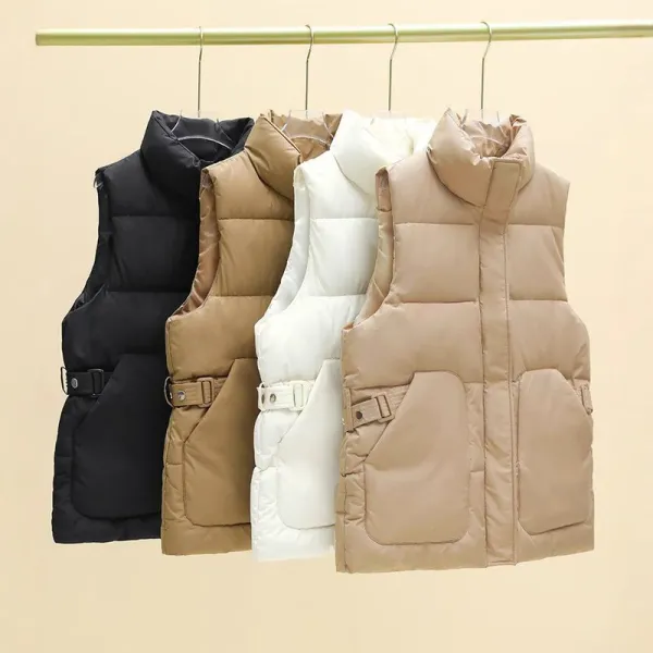 【全5色】ベストノースリーブベルトジッパー  | 売れ筋