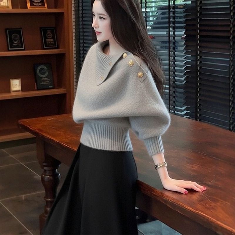 グレー/セーター+スカート【2点セット】