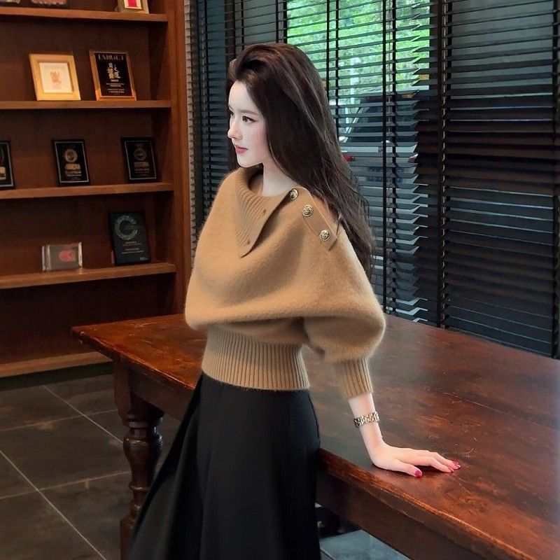 カーキ/セーター+スカート【2点セット】