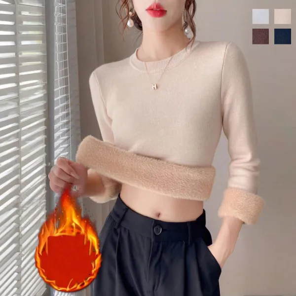 毎日参考になる！ ラウンドネック 無地 長袖 ニット 防寒 カジュアル ニットセーター