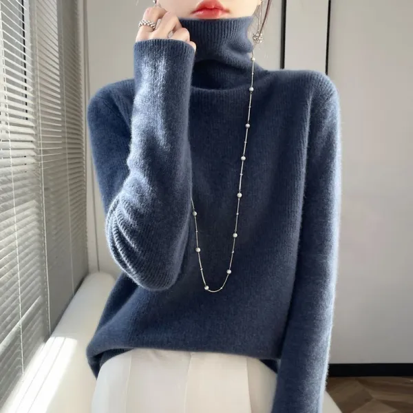 お買い得！ プルオーバー  防寒 無地 長袖 ハイネック カジュアル ニットセーター