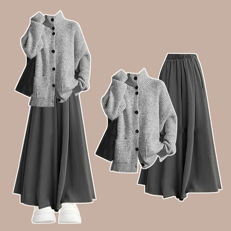 セーター + スカートパンツ【2点セット】