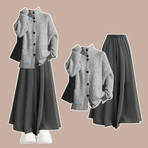 【単品注文】セットアップ 女性に大人気 レギュラーウエスト ラウンドネック ストレート 長袖 無地 韓国系 トップス+スカート