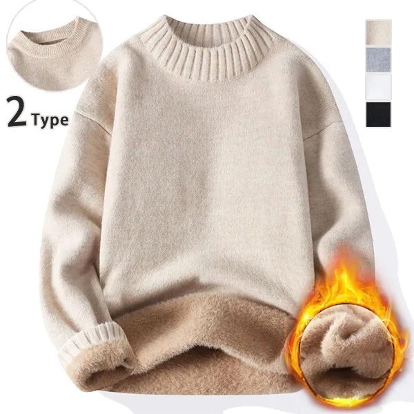 人気商品再入荷 長袖 ラウンドネック ハーフネック 無地 切り替え カジュアル ニットセーター ブラック 黑 ホワイト 白 ベージュ グレー