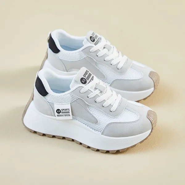 【全2色】厚底スニーカー切り替えスポーツ｜ 疲れない快適