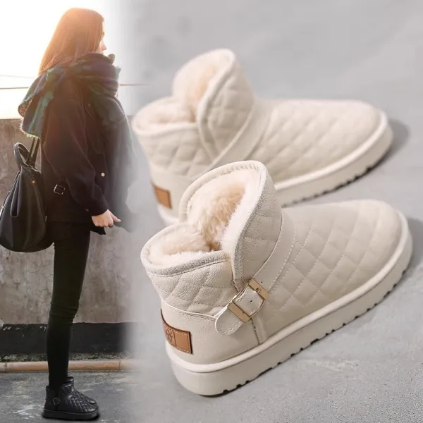 今季大注目カジュアル切り替え丸トゥ暖かいフラットヒールショート丈ブーツ