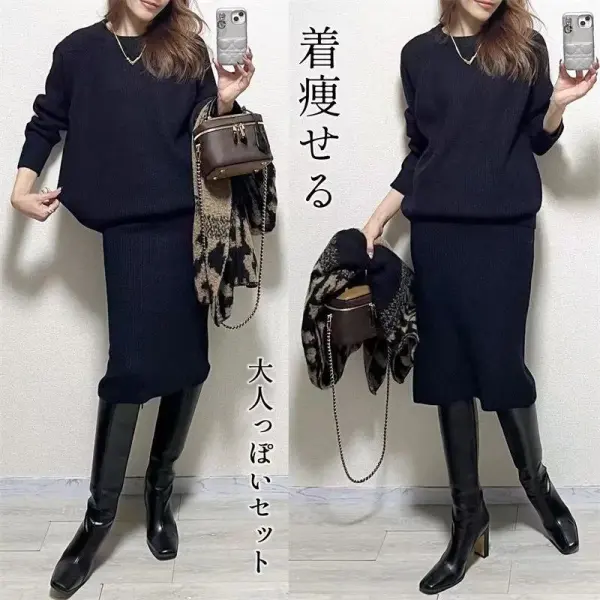 セットアップ  ニット / セーター  長袖  クルーネック  新作  人気商品