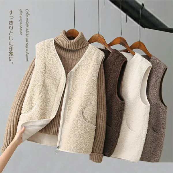 ボアベスト フェイクファーベスト コート アウター ボアアウター ファーベスト ベスト ノーカラー ジャケット  柔らかい 暖かい ルームウエア 20代 30代 40代 50代 送料無料