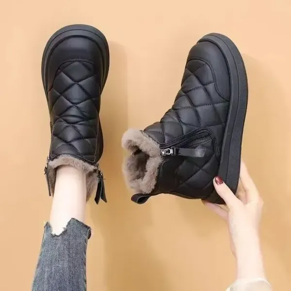 『今売れてます!』暖かい滑りとめフラットヒール冬カジュアル裏起毛ショート丈ブーツ